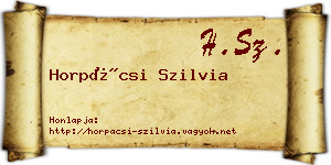 Horpácsi Szilvia névjegykártya